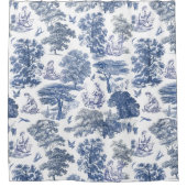Rideaux De Douche Classé élégant Rustic Blue Country Toile (Devant)