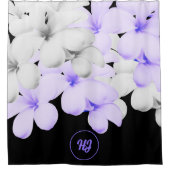 RIDEAUX DE DOUCHE CLASSE MODERNE MONOGRAMME FLORALE (Devant)
