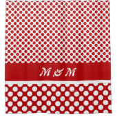 Rideaux De Douche Classic Monogramme Pot Rouge & Blanc Polka (Devant)