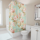 Rideaux De Douche Classic Popular Flower Seamless pattern background (En situation)