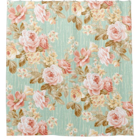 Rideaux De Douche Classic Popular Flower Seamless pattern background (Devant)