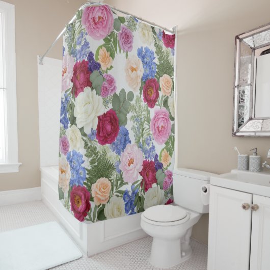 Rideaux De Douche Classic Romantic Floral Tapestry (En situation)