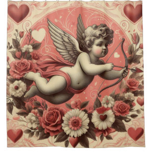 Rideaux De Douche Classic/Vintage/Retro Saint-Valentin cupide