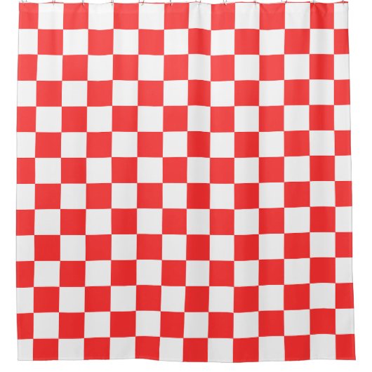 Rideaux De Douche Classic visual red checkerboard  (Devant)