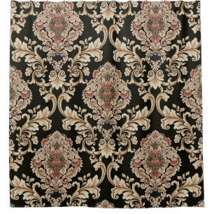 Rideaux De Douche classique damask jacquard motif avec cadre abstrai