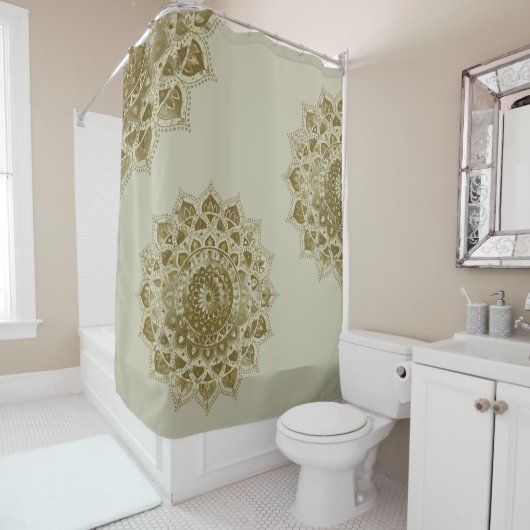 Rideaux De Douche Classique Mandala Inde Style 4 (En situation)