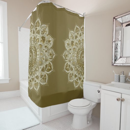 Rideaux De Douche Classique Mandala Inde Style 4 (En situation)
