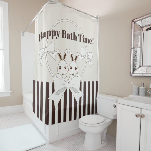 Rideaux De Douche Classique Moderne Bande Dessinée Mignonne Bonnet T (En situation)