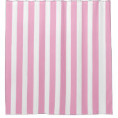 Rideaux De Douche Classique rayé rose clair et blanc (Devant)