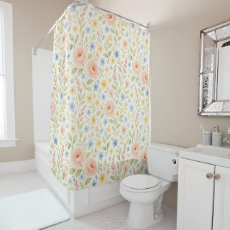 Rideaux De Douche Classy Shabby Chic Floral Motif
