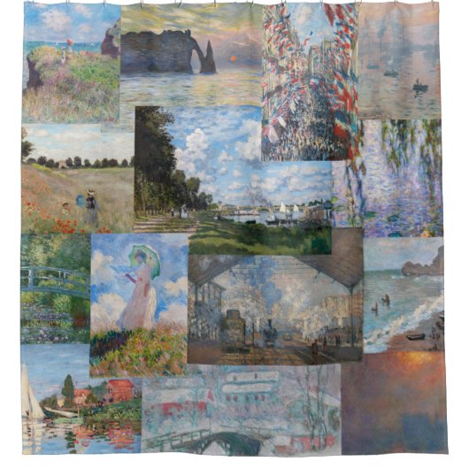 Rideaux De Douche Claude Monet - Patchwork de chefs-d'oeuvre (Devant)