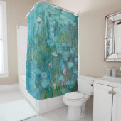 Rideaux De Douche Claude Monet, Water Lilies, 1915, Aqua Blue (En situation)