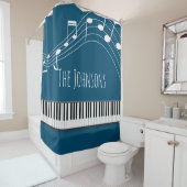 Rideaux De Douche Clavier de piano et notes musicales (En situation)