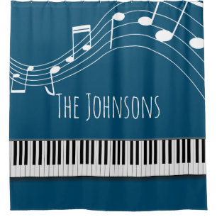 Rideaux De Douche Clavier de piano et notes musicales