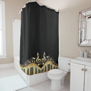 Rideaux De Douche Clavier musical monogramme