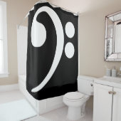 Rideaux De Douche Clé de basse blanche (En situation)