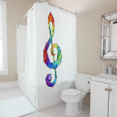 Rideaux De Douche Clé de musique arc-en-ciel (En situation)