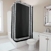 Rideaux De Douche Clé grecque - Conception |Noir|Rideau de douche (En situation)
