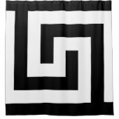 Rideaux De Douche Clé grecque en noir blanc simple moderne (Devant)