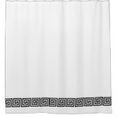 Rideaux De Douche Clé grecque noire et blanche (Devant)