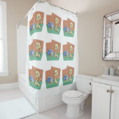 Rideaux De Douche Clipart de chat et de poisson (En situation)