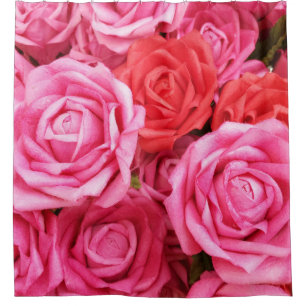 Rideaux De Douche Closeup Arrière - plan de Rose Rouge Artificielle