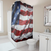 Rideaux De Douche Closeup gronge le drapeau américain. (En situation)