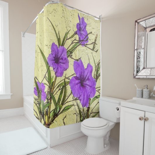 Rideaux De Douche Closeuse de Petunias pourpre (En situation)