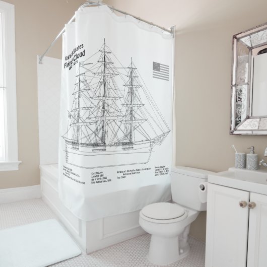 Rideaux De Douche Cloud de vol de l'expédition clipper - Blueprint B (En situation)