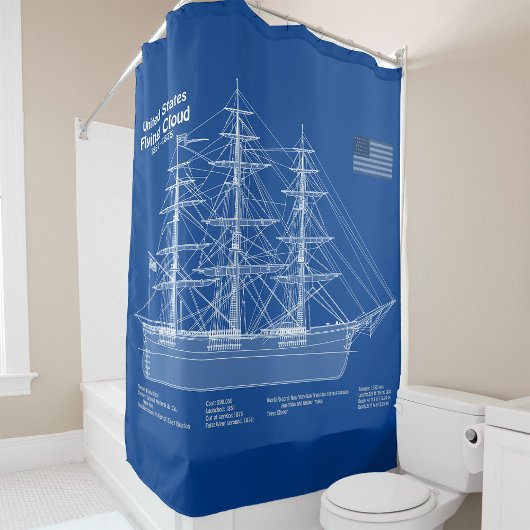 Rideaux De Douche Cloud de vol de navire Clipper - Plan ABD