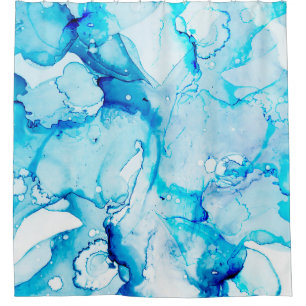 Rideaux De Douche Clouds Macro. Sapphirine and White color Spots. Oc