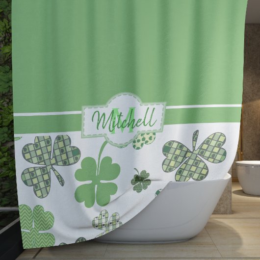 Rideaux De Douche Clover vert de la Saint Patrick