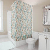 Rideaux De Douche Coastal Shower Curtain Pastel Blue and Ivory Style (En situation)