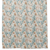 Rideaux De Douche Coastal Shower Curtain Pastel Blue and Ivory Style (Devant)