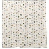 Rideaux De Douche Coastal Summer Getaway Neutral Watercolor Pattern (Devant)