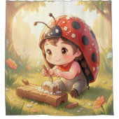 Rideaux De Douche Coccinelle et le royaume de nectar caché (Devant)