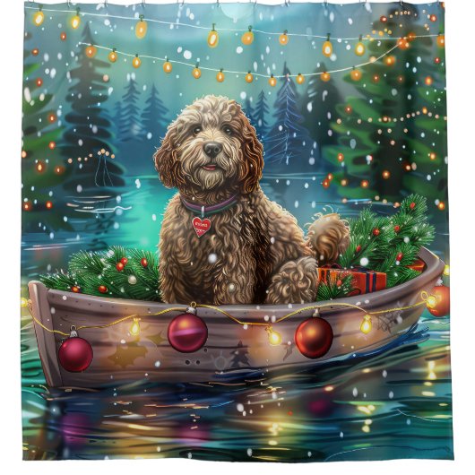 Rideaux De Douche Cockapoo Christmas Festive Voyage (Devant)