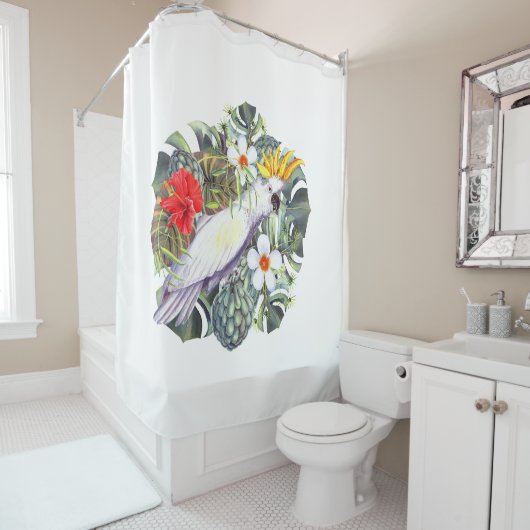 Rideaux De Douche Cockatoo blanc (En situation)