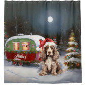 Rideaux De Douche Cocker d'hiver Spaniel Caravan Christmas Adventure (Devant)
