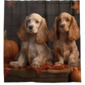 Rideaux De Douche Cocker Spaniel chiot Automne Délice Citrouille (Devant)