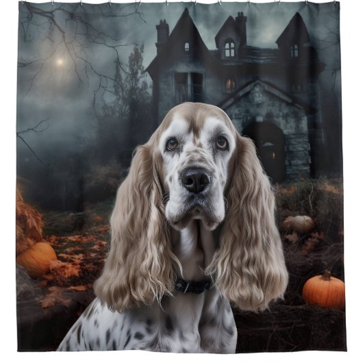Rideaux De Douche Cocker Spaniel Halloween effroi (Devant)