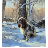 Rideaux De Douche Cocker Spaniel Laisser Neige Noël (Devant)