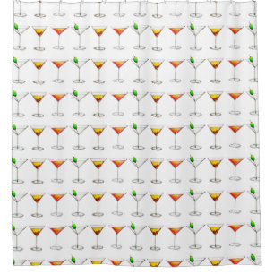 Rideaux De Douche Cocktail Verre Mixte Boisson Martini Cosmopolite