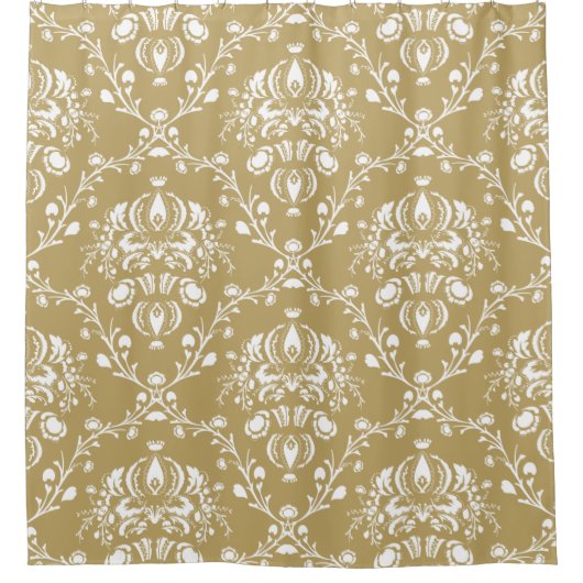 Rideaux De Douche Cocoa and Cream Damask (Devant)