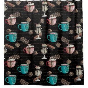 Rideaux De Douche Cocoa marshmallows chocolat chaud bonbons hiver
