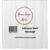 Rideaux De Douche code barre personnalisé simple ajouter votre site  (Devant)