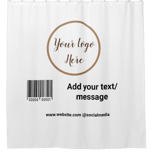 Rideaux De Douche code barre personnalisé simple ajouter votre site (Devant)