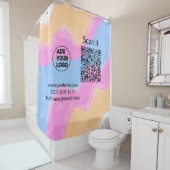 Rideaux De Douche Code QR minimal simple ajouter un logo scanner nom (En situation)