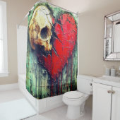 Rideaux De Douche Coeur crâne (En situation)