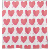 Rideaux De Douche Coeur d'aquarelle rose (Devant)